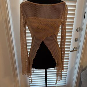 misdemeanor Women's Tan and Cream Shirt